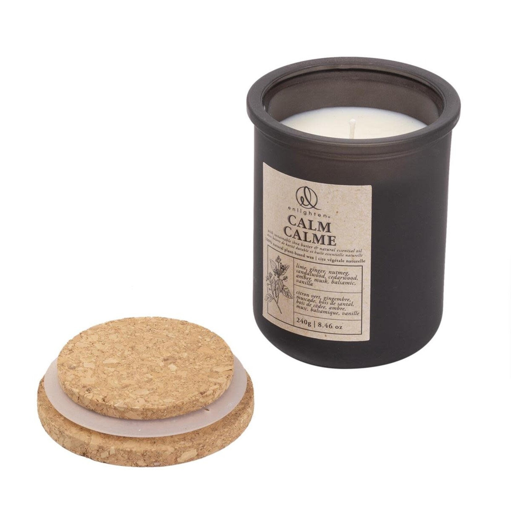 Enlighten Scented Candle w/Cork Lid, Calm, 240g