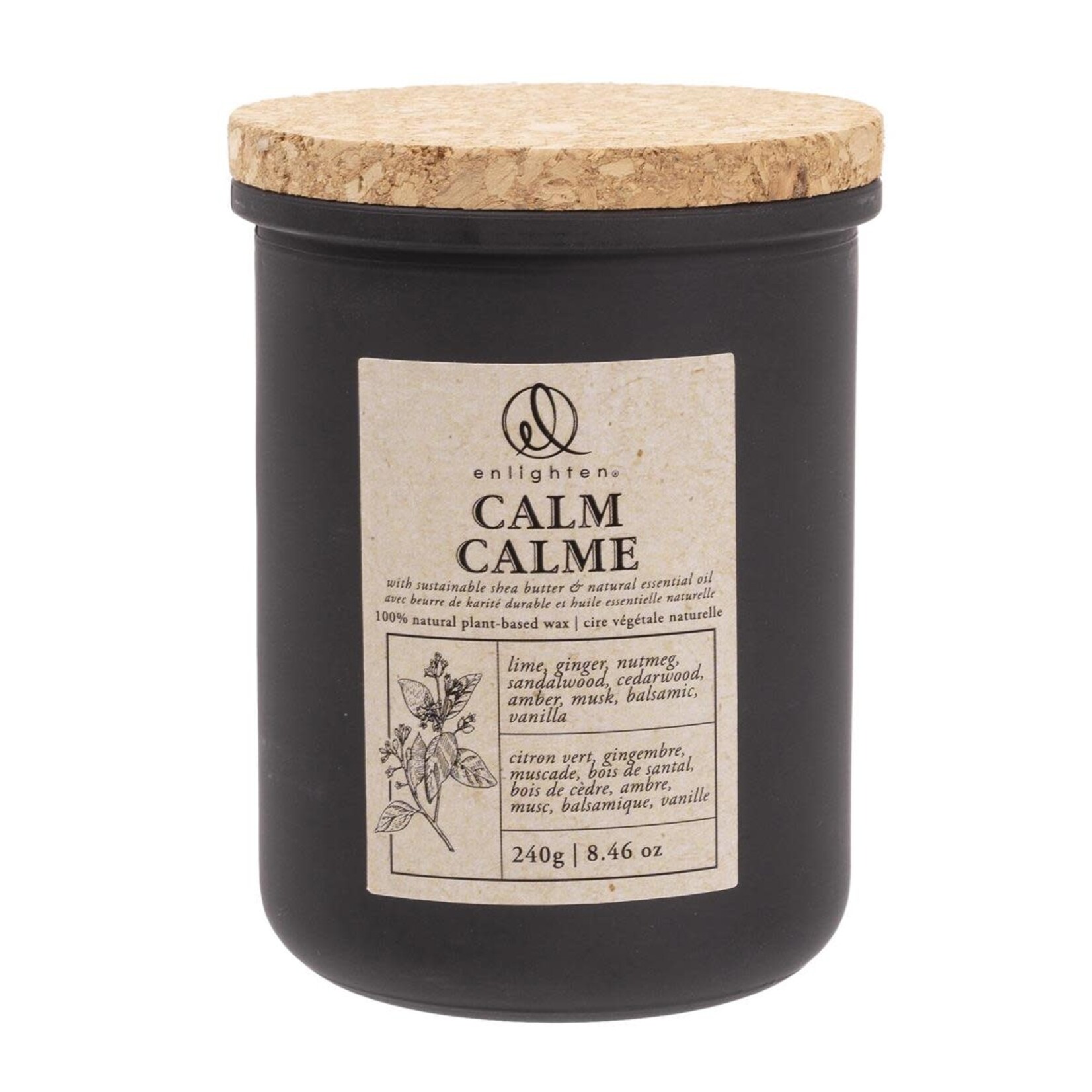 Enlighten Scented Candle w/Cork Lid, Calm, 240g