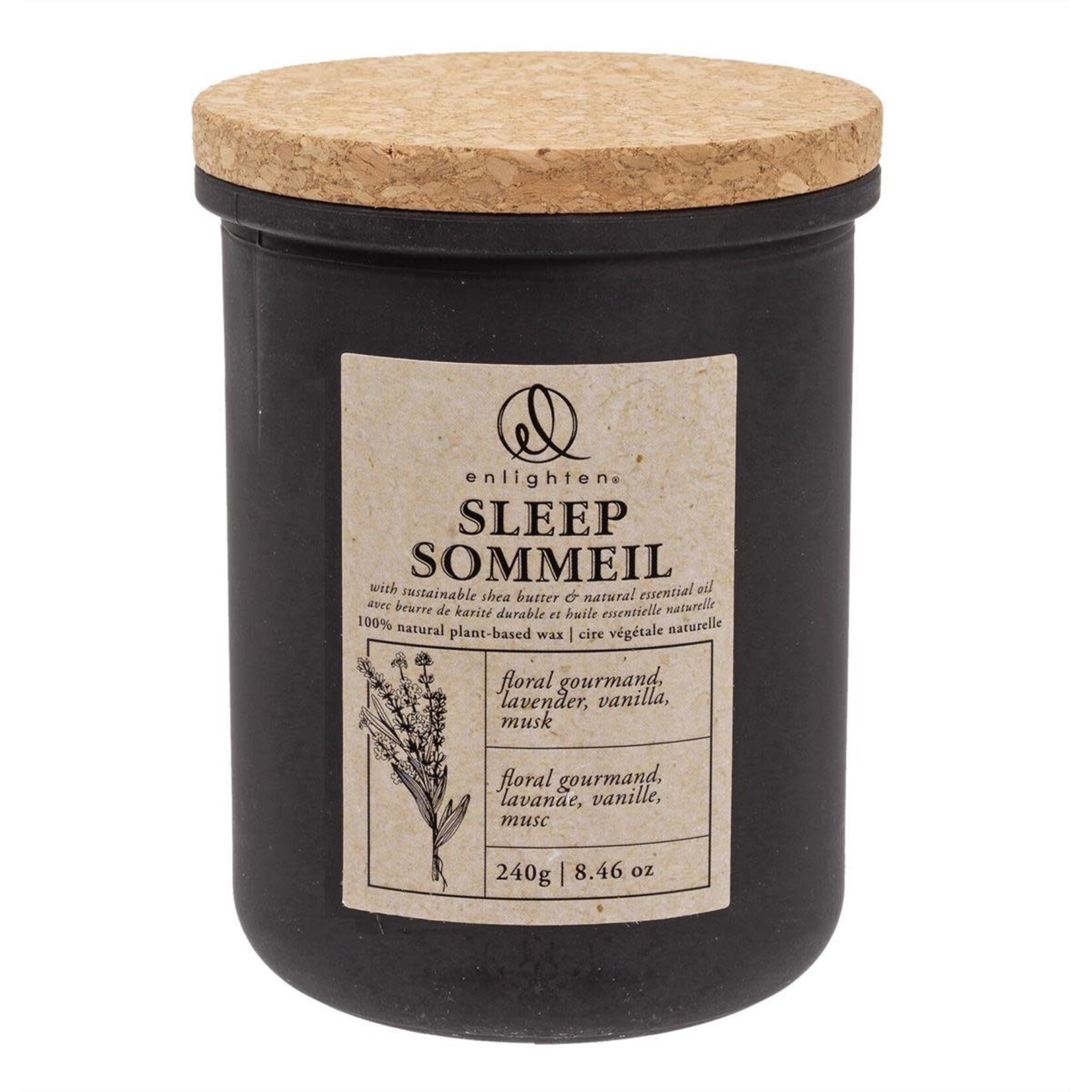 Enlighten Scented Candle w/Cork Lid, Sleep, 240g