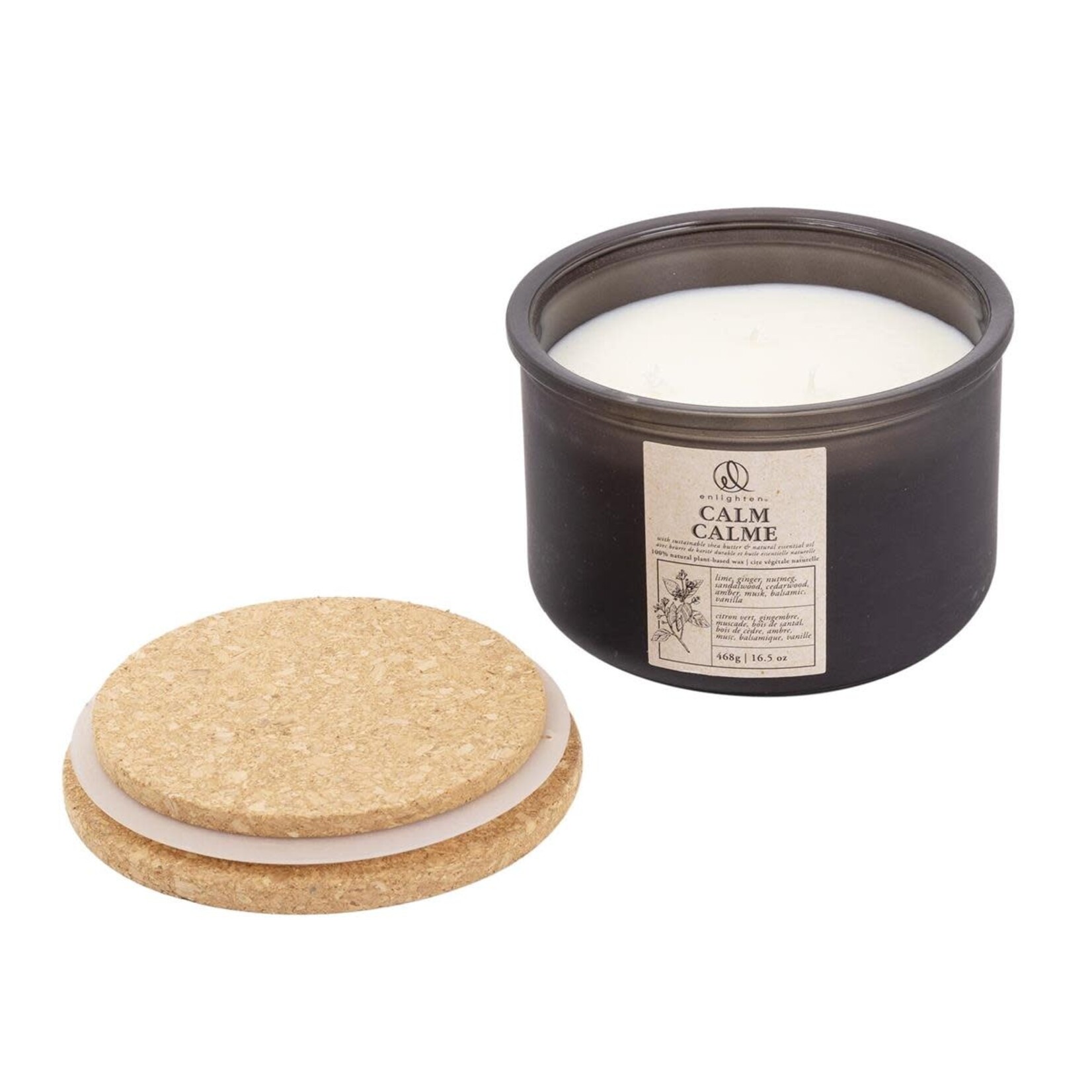 Enlighten Scented Candle w/Cork Lid, 3-wick, Calm, 468g