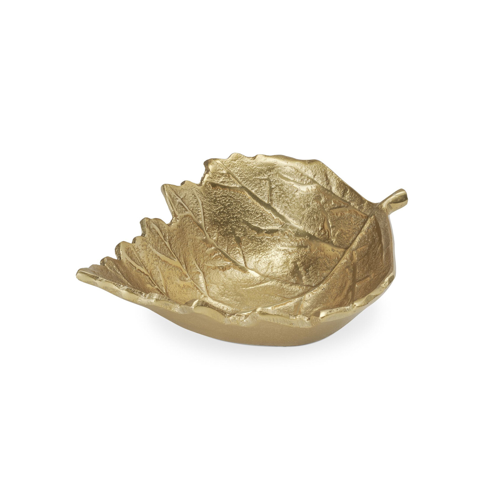 Maple Leaf 8 Inch Length Gold Nickel Plated Aluminum Decor Dish