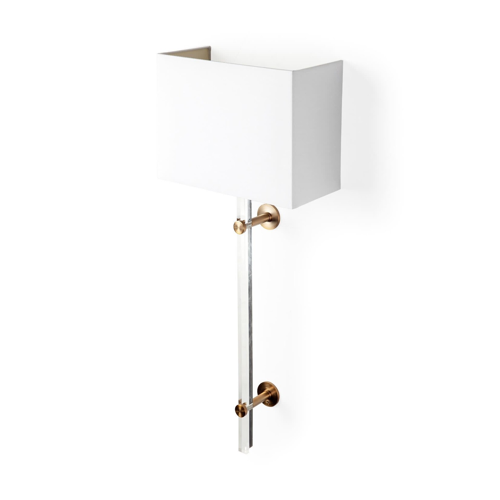 Cantabria 12x30 White Shade Brass/Acrylic Wall Sconce