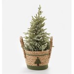 Brown Christmas Tree Design Storage Basket - Small