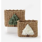 Brown Christmas Tree Design Storage Basket - Medium