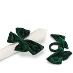 Dark Green Velvet Bow Napkin Ring