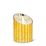 Small Melt Look LED Pillar in Glass Gold 3x4"H