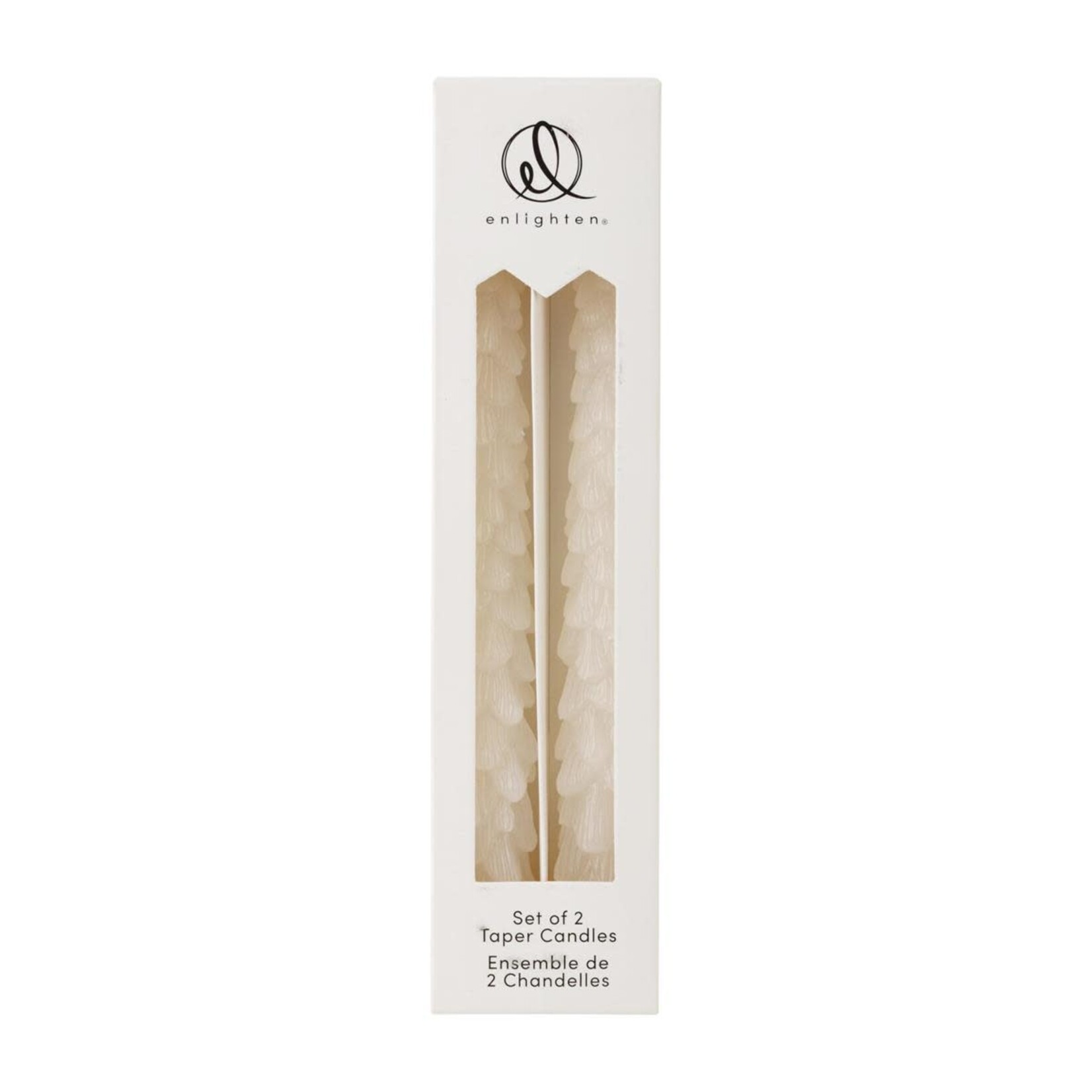 Set/2 Tree Taper Candles, 9.5", White, box