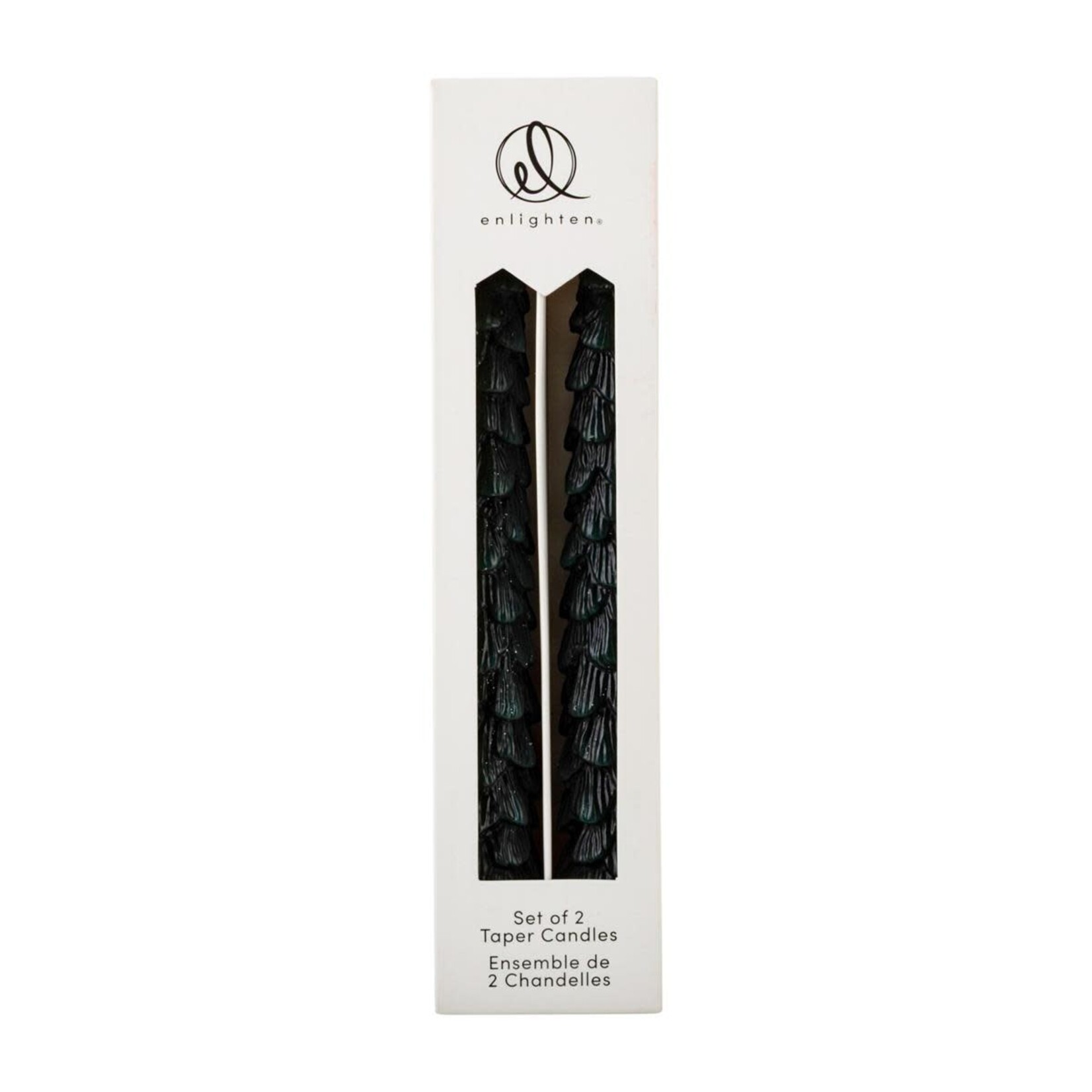 Set/2 Tree Taper Candles, 9.5", Green