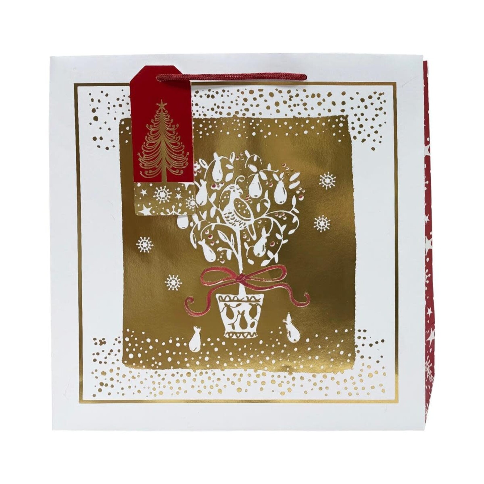 Xmas Gift Bag, Partridge in a Pear Tree, Square Jumbo,