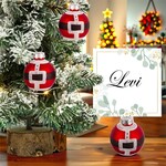 6pk Christmas Santa Belt Metallic Place Card Holder Ornament.