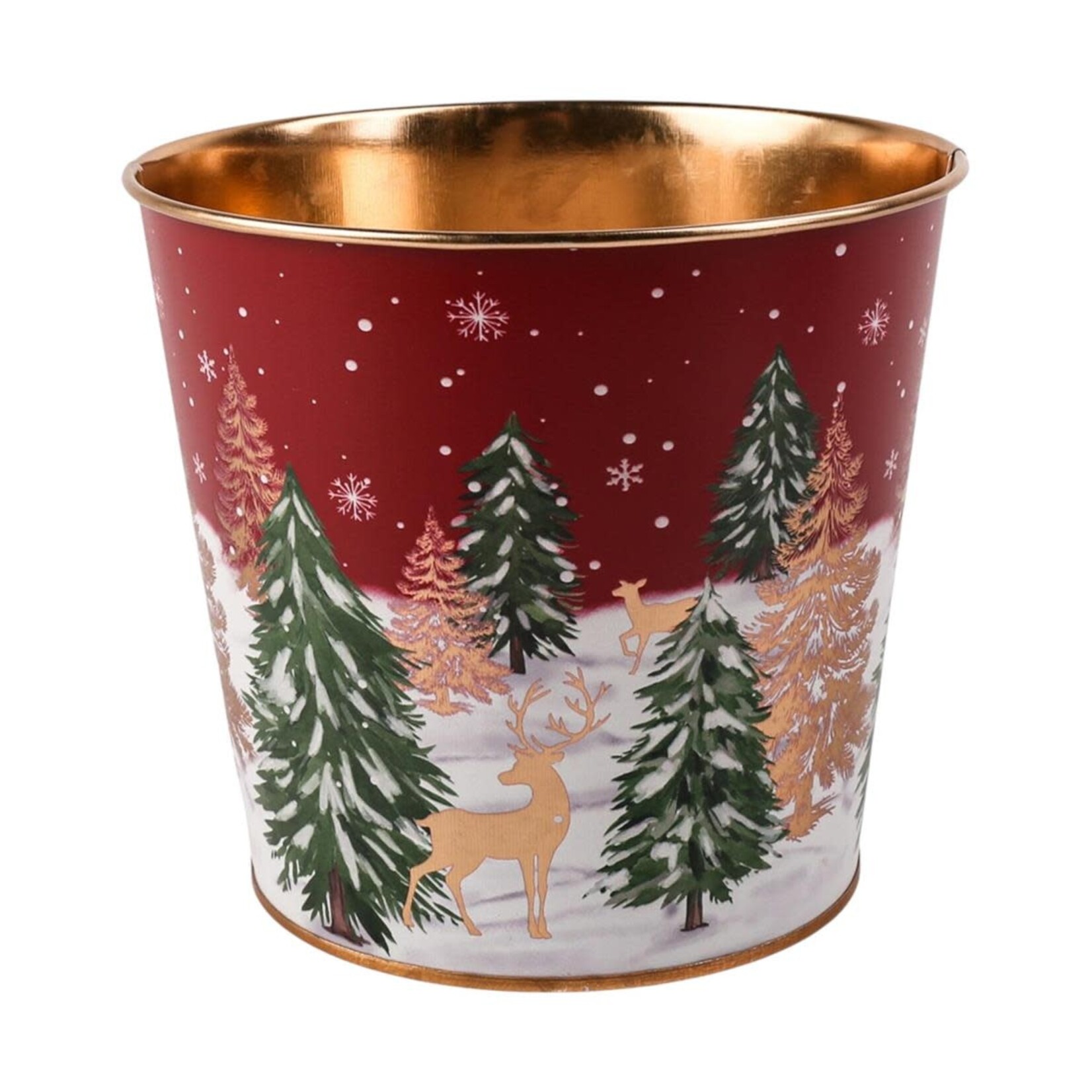 Xmas Tin bucket Medium D5.91XH5.31"B:D4.53"