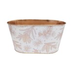 Xmas Oval Tin bucket 7.68X4.33XH3.66"B:6.5X3.35"