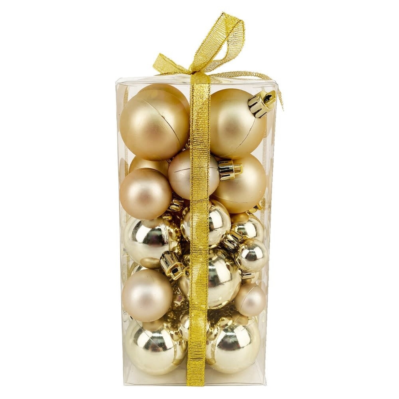 BALLS BOXED 36PC 20/30/40MM GOLD SHINY/ MATTE