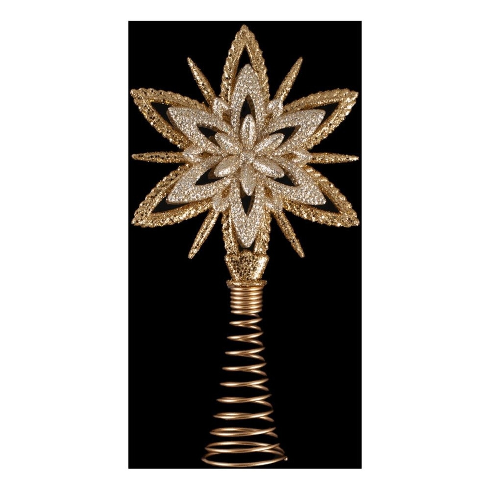 TREE TOP STAR 7.5" GOLD GLITTER GOLD SPANGLE 3D
