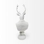 Mozart 22.5H White Painted Resin Deer In A Suit Bust