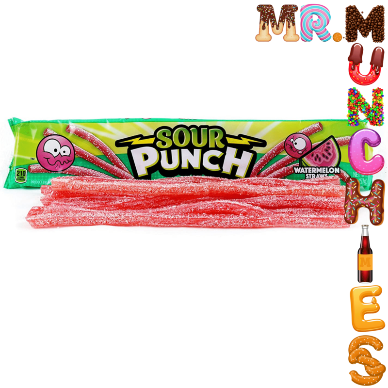 Sour Punch Watermelon Straws