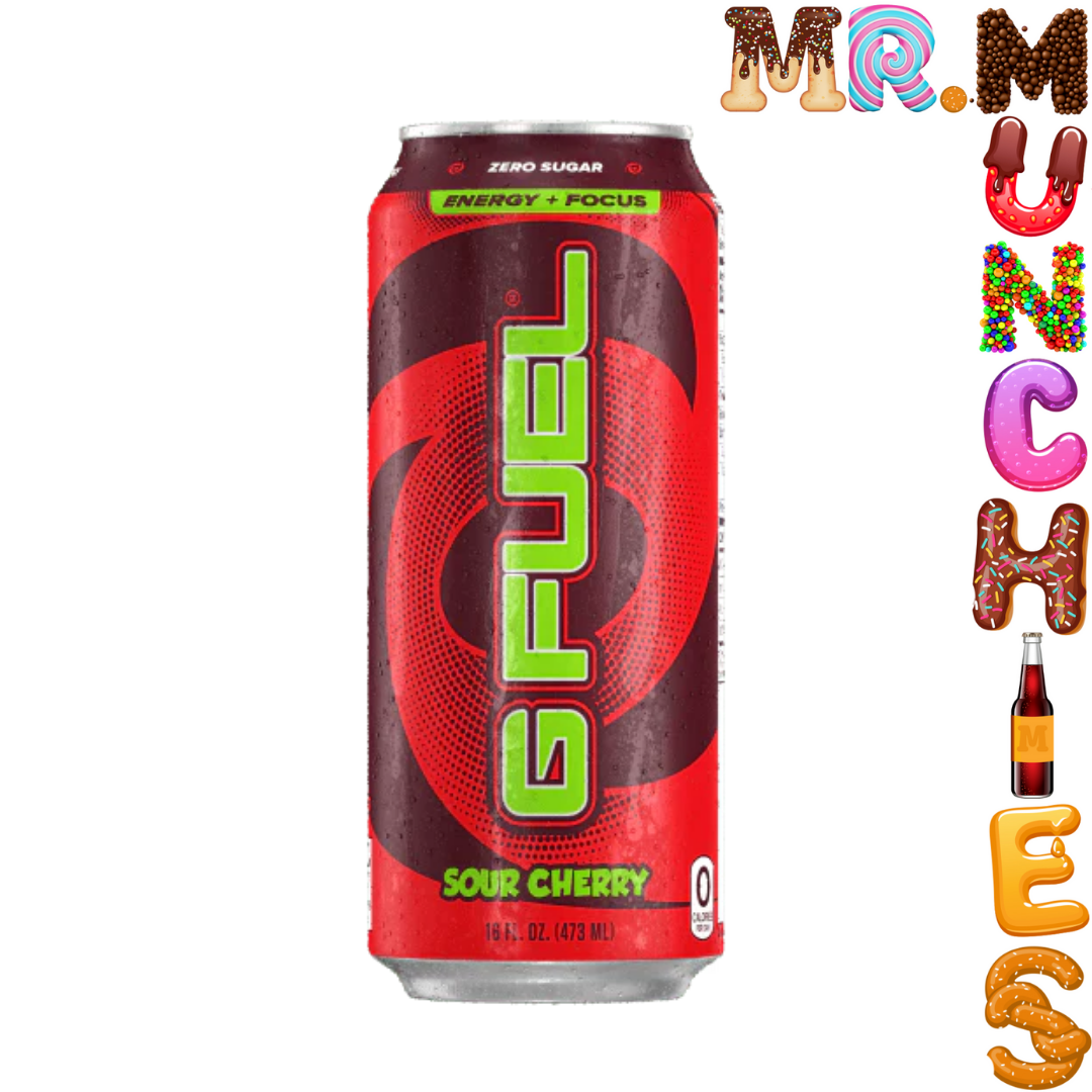 GFUEL Sour Cherry Zero Sugar Energy Drink Mr Munchies