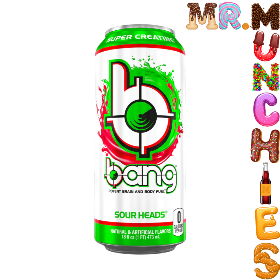 Bang Energy Drink Sour Heads (American) Mr Munchies