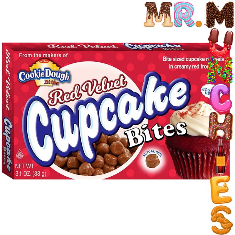 Cookie Dough Red Velvet Cupcake Bites Theatre Box