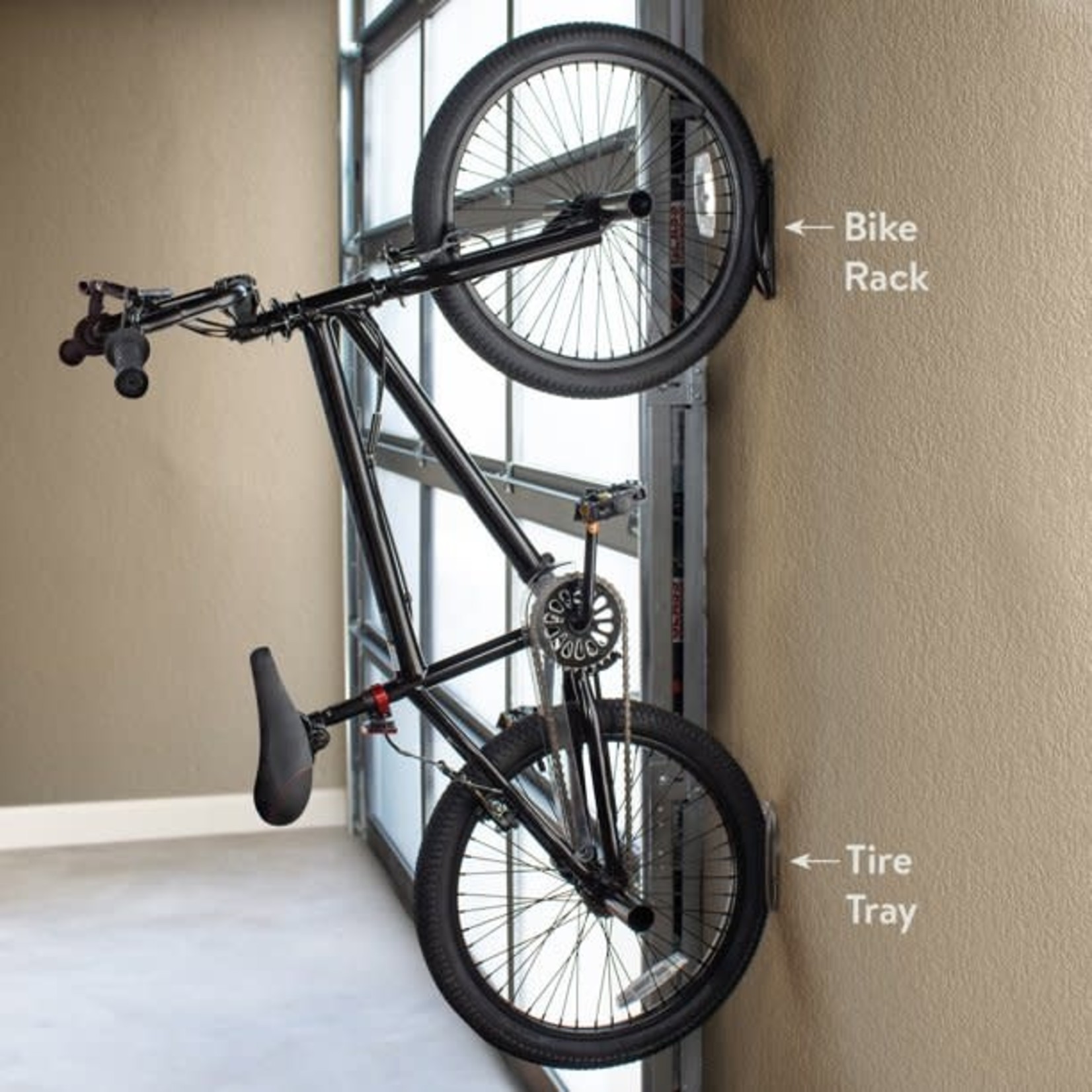 Bike Shop Bike Shop 2pc Wall Mounted Bike Rack with Tire Tray, Black