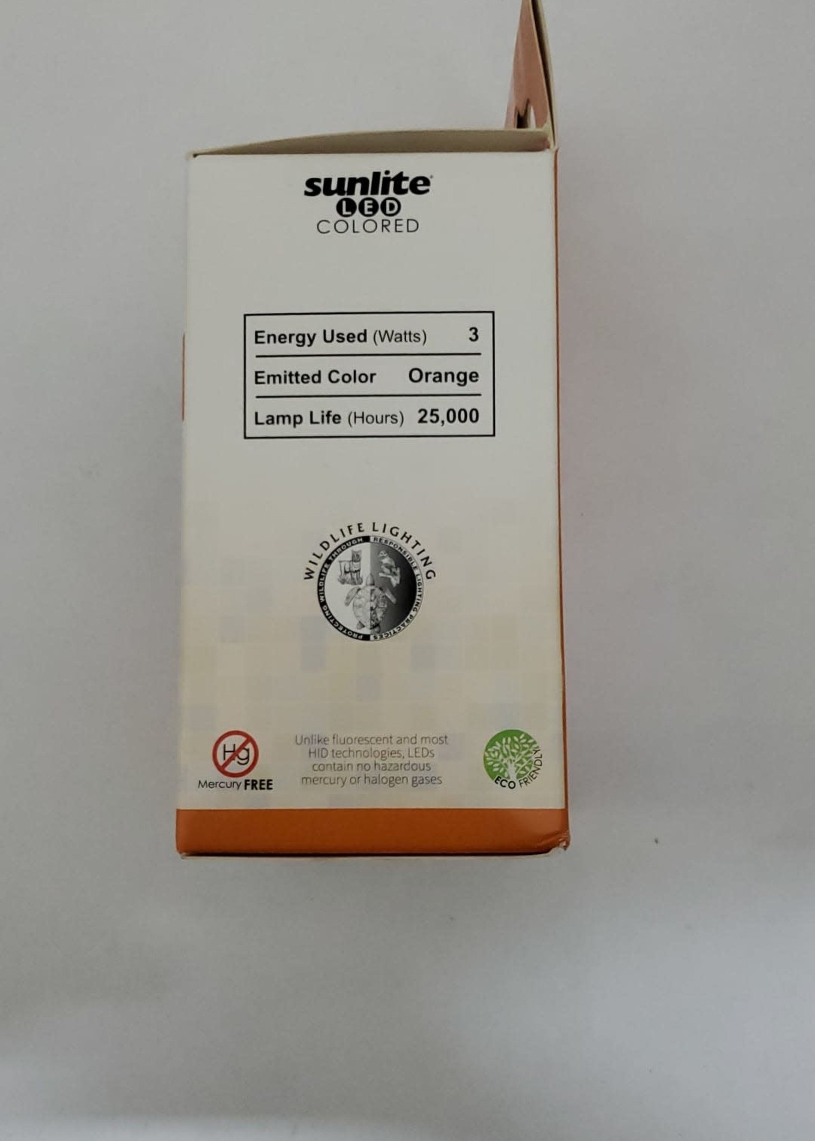 Sunlite A19 Bulb Amber Light 3W Dimmable Sunlite