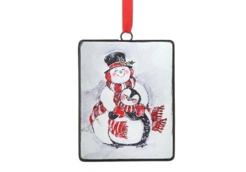  Snowman and Peng Rect Orn 
