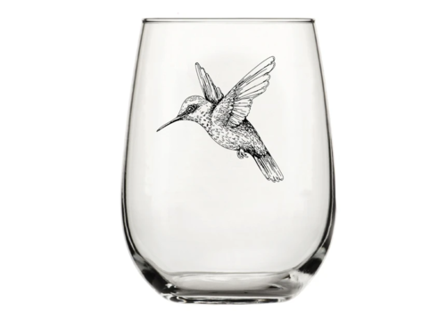  Counter Couture Hummingbird Stemless Wine Glass 