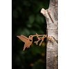 Elegant Garden Design Hummingbird w Flower Garden Art