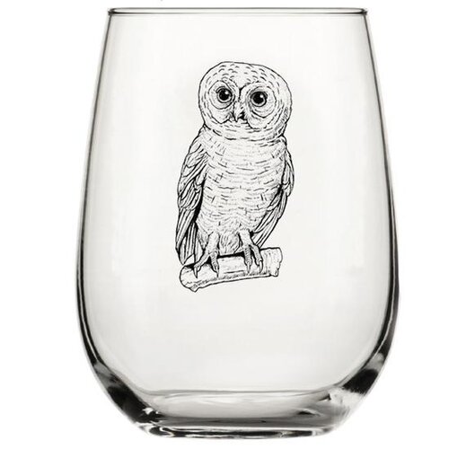  Counter Couture Owl Stemless Wine Glass 