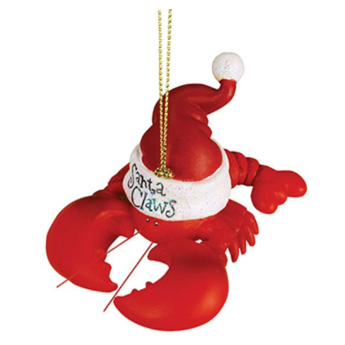  Cape Shore Santa Claws Lobster Ornament Maine 