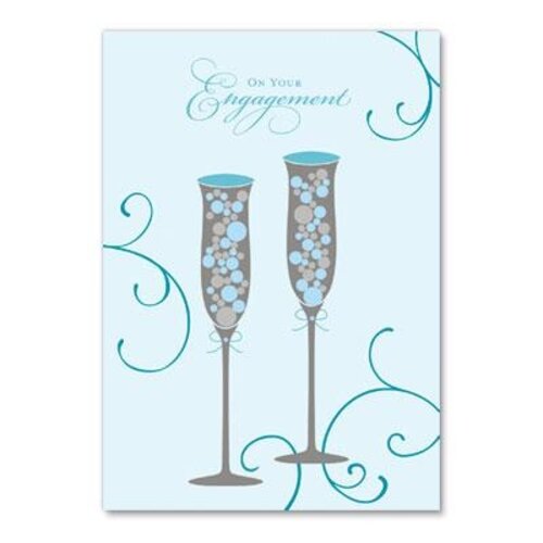  Champagne Flute Engagement Card 