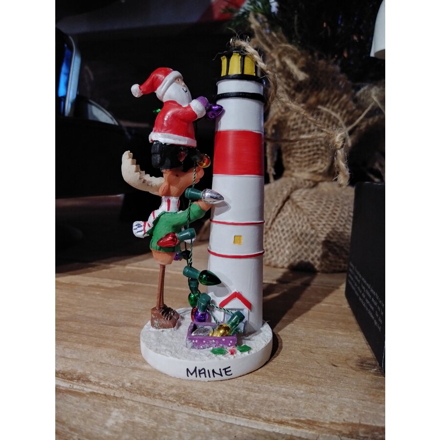 Lighthouse Santa Ornament Maine