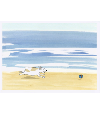 Molly O Dog on Beach BDay Card