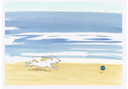  Molly O Dog on Beach BDay Card 