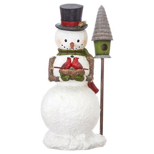  34" Snowman w/ Cardinals 