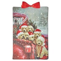 Merry Xmas Puppies Light Print