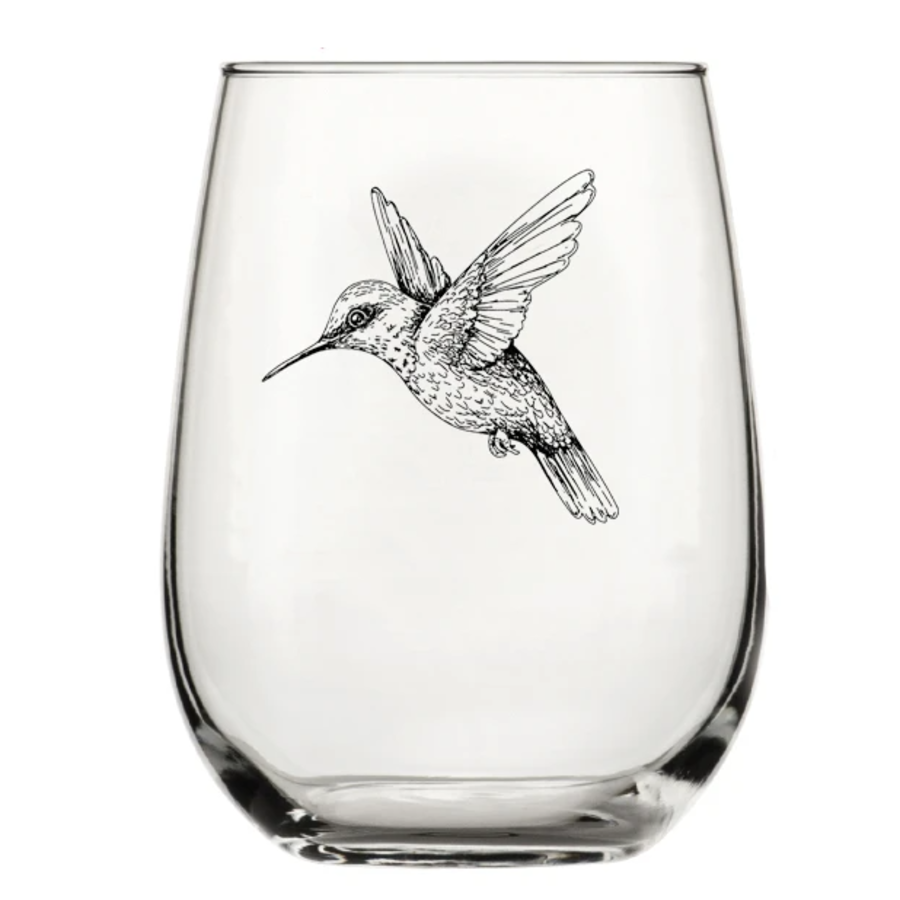 Hummingbird Stemless Wine Glass