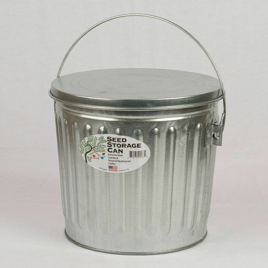 Galvanized Can for Bird Seed
