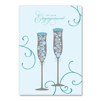 Champagne Flute Engagement Card
