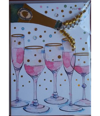 Champagne Bottle New Year's Card