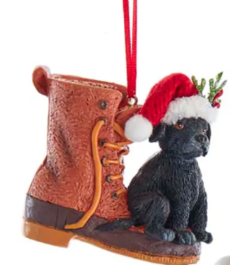 Kurt Adler Black Lab Shoes Ornament