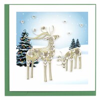 Snowy Reindeer Quill Card