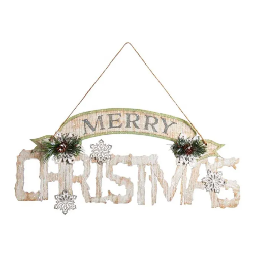  Kurt Adler Merry Christmas Wood Sign 