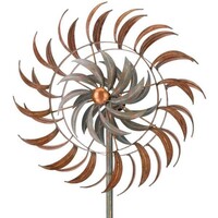 Rotating Wind Spinner Copper Petals 24"