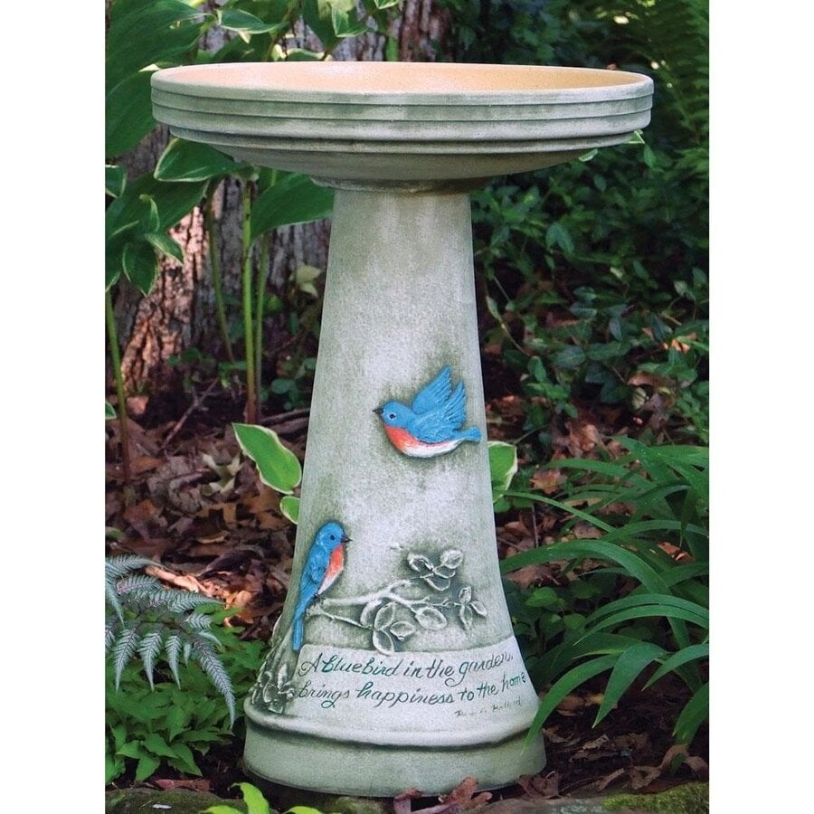 Bluebird Hand Painted Bird Bath