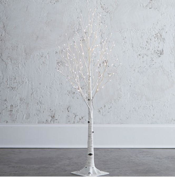 Lighted Birch Tree