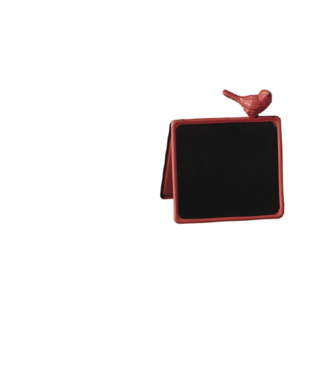 Ganz Red Double Sided Mini Chalkboard Sign with Bird