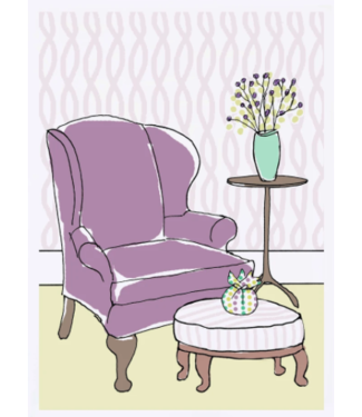 Molly O Purple Armchair BDay Card