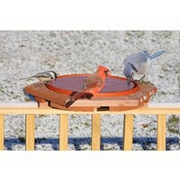 Cedar Heated Deck Birdbath