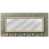 Distressed 12"x35" Mirror with Hooks